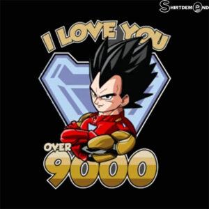 Vegeta T shirt Love You Over 9000