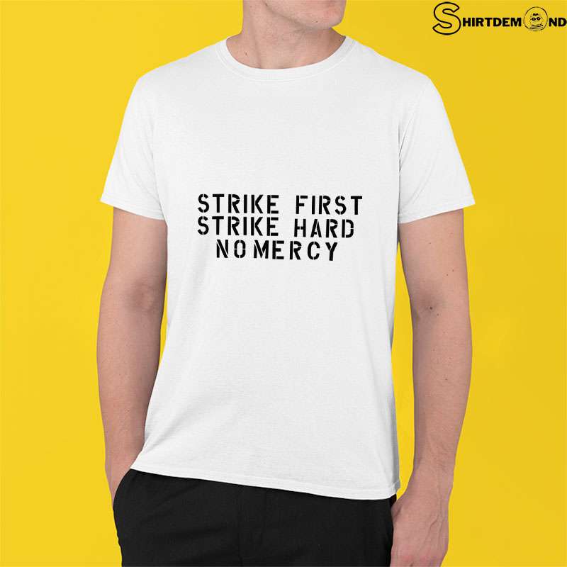 Cobra Kai Strike First Strike Hard No Mercy Logo T-Shirt