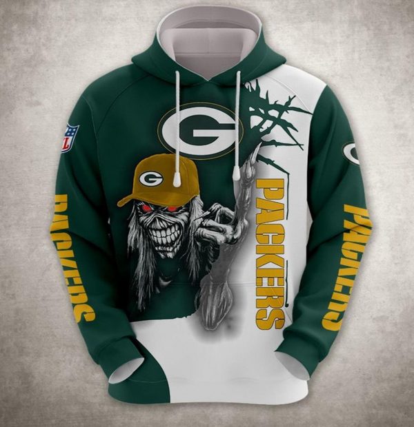 green bay packers skull hoodie