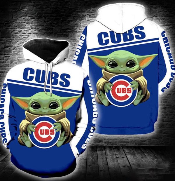 Personalized Name Chicago Cubs Baby Yoda Star Wars Unisex 3D