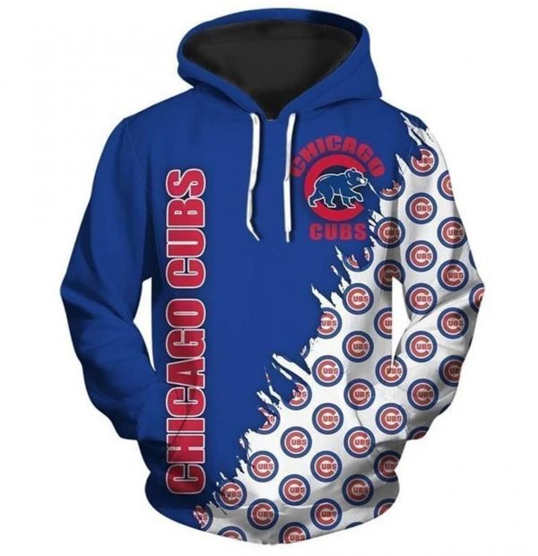 Chicago Cubs Red Blue Full Over Print 3D Hoodie Zipper - T-shirts Low Price