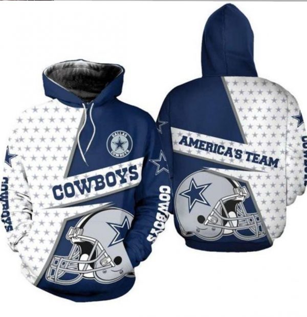 Dallas Cowboys Zip Hoodie 3D Hooded Cowboys America's Team