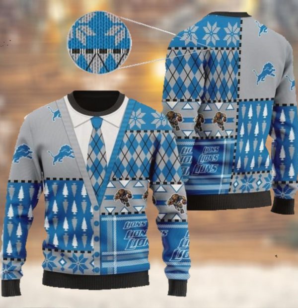 Detroit Lions 3D Printed Ugly Christmas Sweater