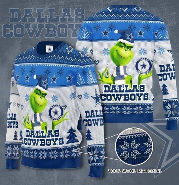 Grinch Dallas Cowboys Ugly Christmas Sweater – Clothes For Chill People