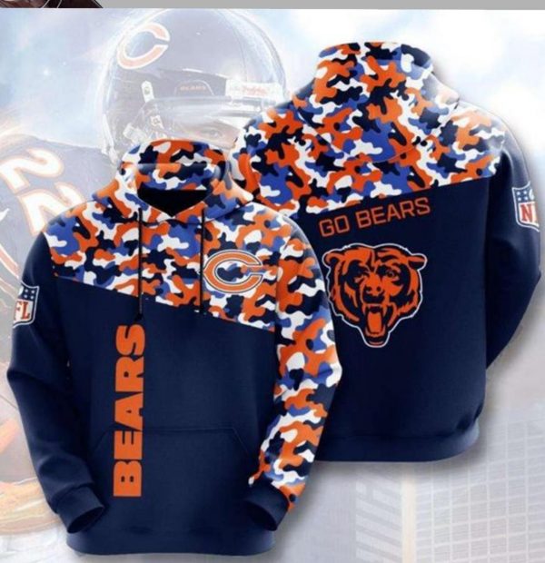 Camo Custom NFL vintage Chicago Bears 3D Hoodies for cheap 