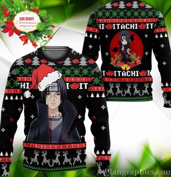 Ugly Anime Christmas Sweater Sasuke Uchiha Gift For Naruto Shippuden Fan   Bugaloo Boutique