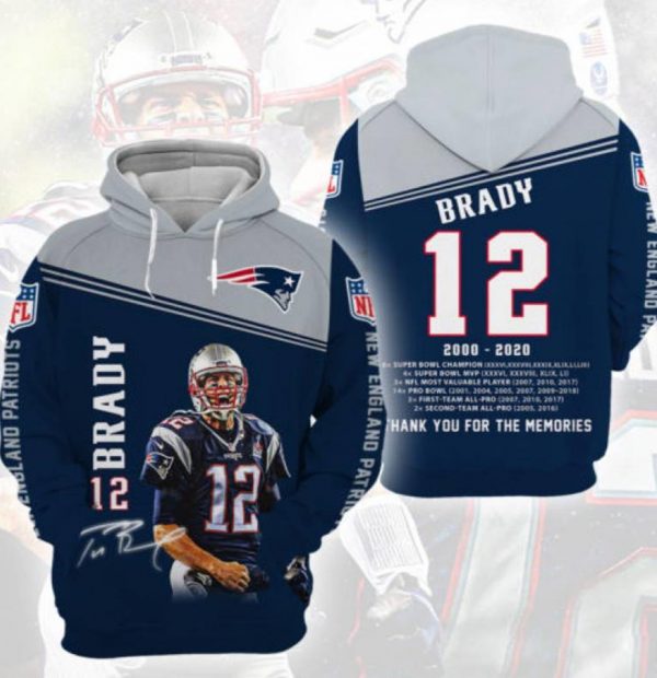 Tom Brady – Thank You For The Memories 3D Hoodie – DovePrints